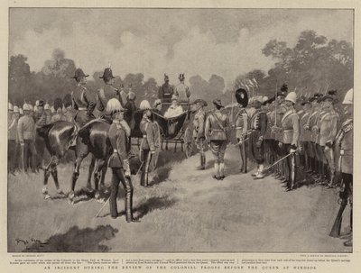 Un incident lors de la revue des troupes coloniales devant la Reine à Windsor - Georges Bertin Scott